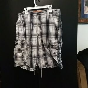 Lee dungarees plaid blue shorts